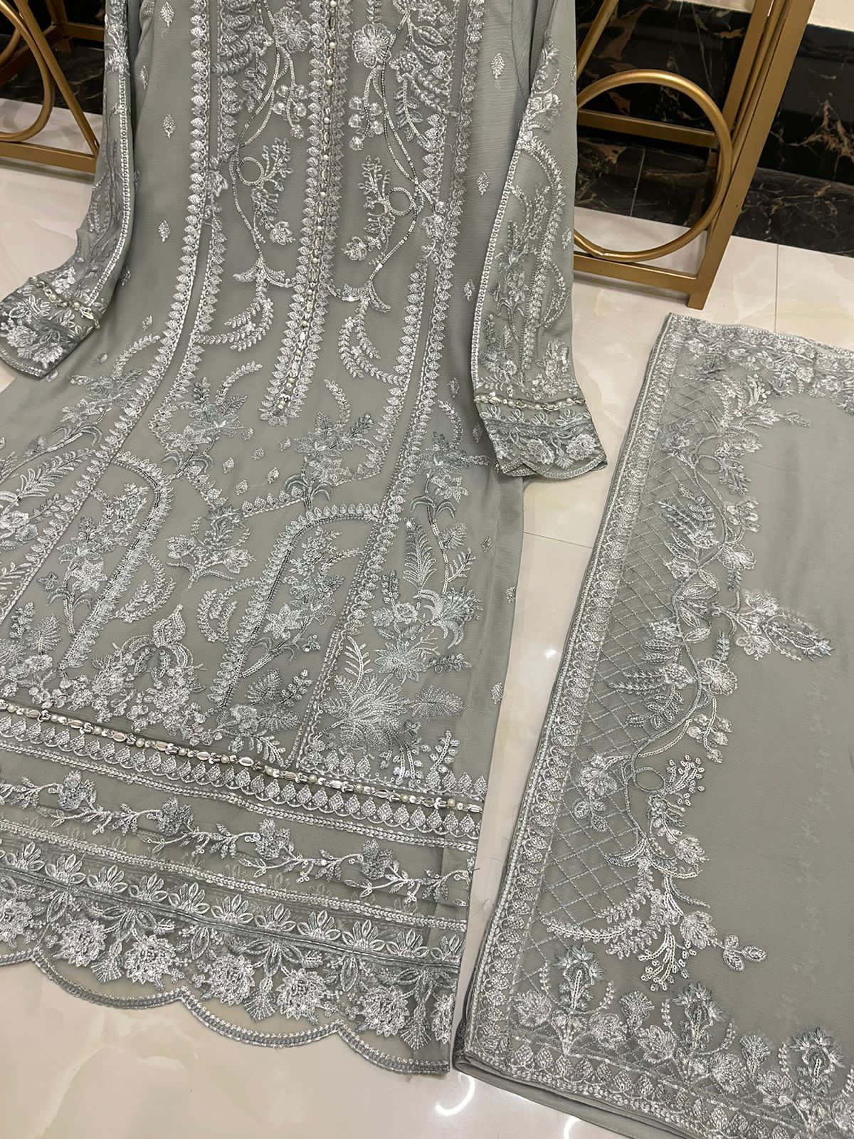 Chiffon Embroidery Eid outfit